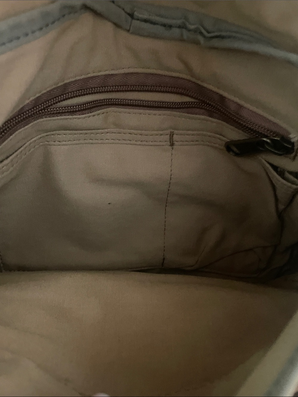 Duluth Trading Co Olive Green and Brown Crossbody Satchel - Picture 7 of 10